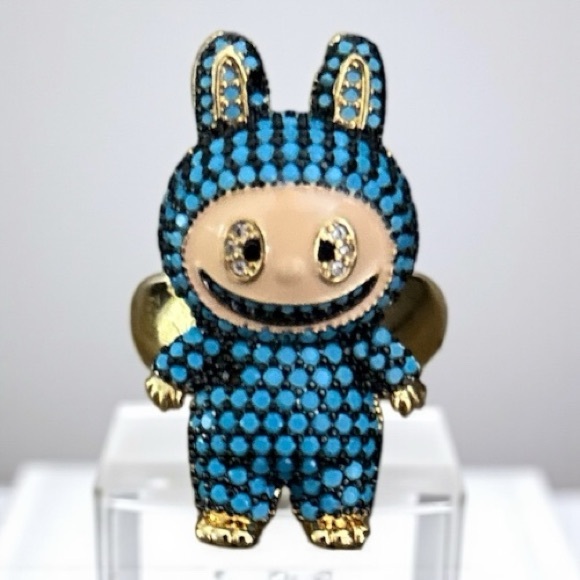 Blue and Gold Labubu Adjustable Ring - Picture 1 of 2